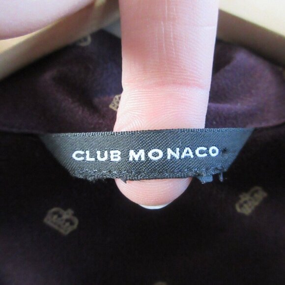 Club Monaco 100% Silk Button Down Long Sleeve Shirt Women's Maroon Formal 86 - Picture 3 of 11